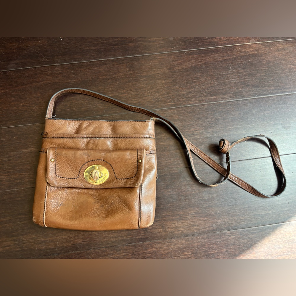 Vintage Brown Leather Crossbody handbag